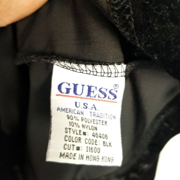 Vintage Guess Black velvet button up sweatshirt jacket size medium - Picture 9 of 10